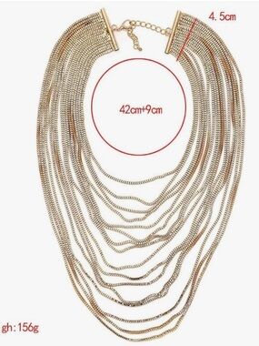 NEW - Long Metal Chain Tassel Necklace